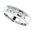 Five-Stone Milgrain Band