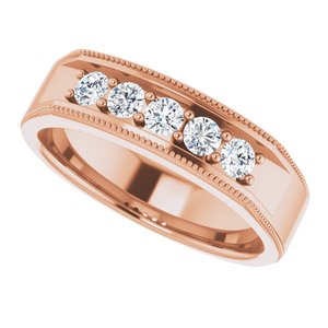 Five-Stone Milgrain Band