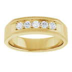 Five-Stone Milgrain Band
