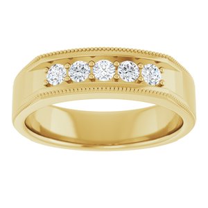 Five-Stone Milgrain Band