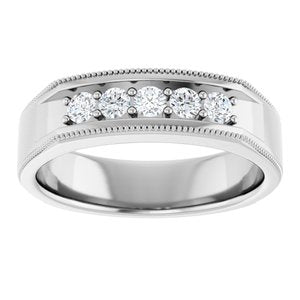 Five-Stone Milgrain Band