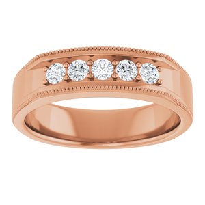 Five-Stone Milgrain Band