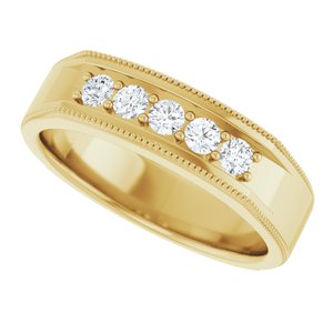 Five-Stone Milgrain Band