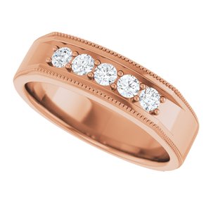 Five-Stone Milgrain Band
