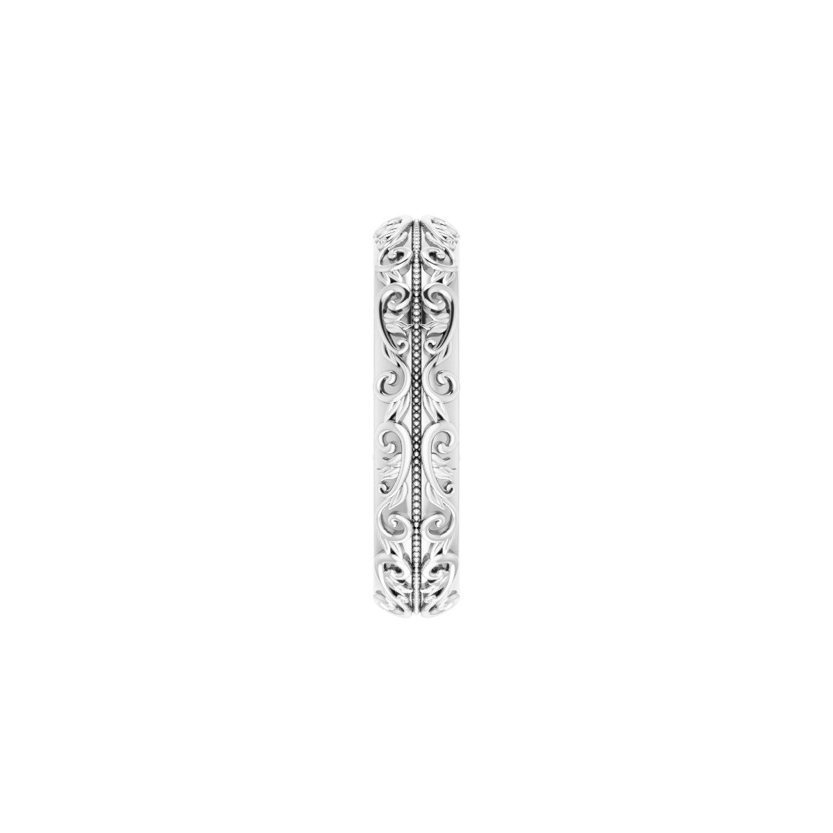 Milgrain Sculptural Half Round Band
