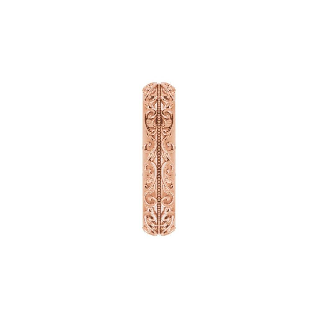 Milgrain Sculptural Half Round Band