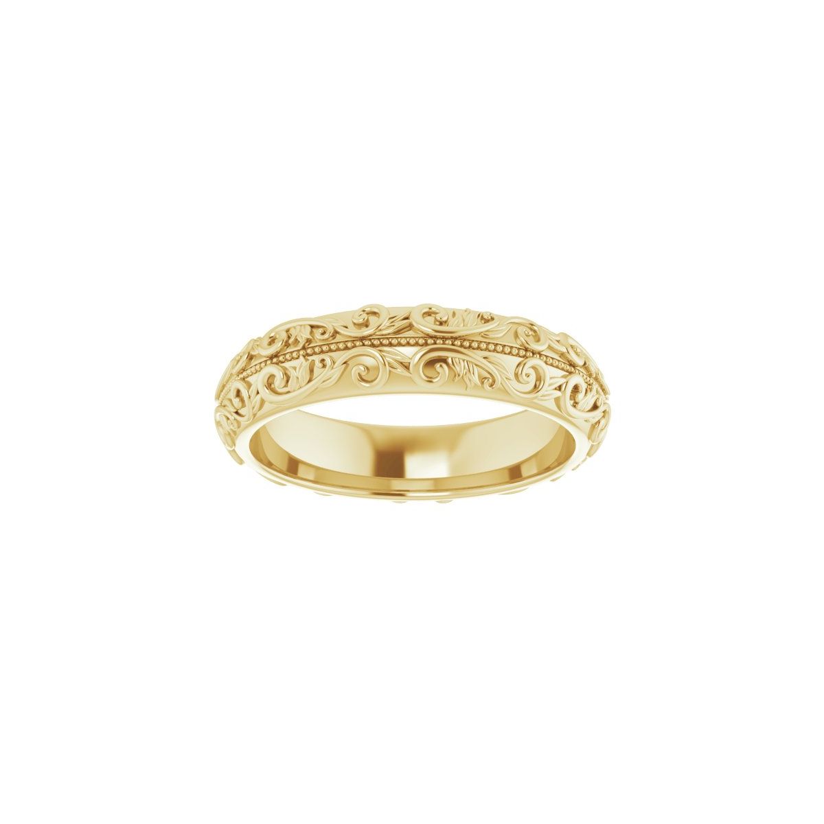 Milgrain Sculptural Half Round Band