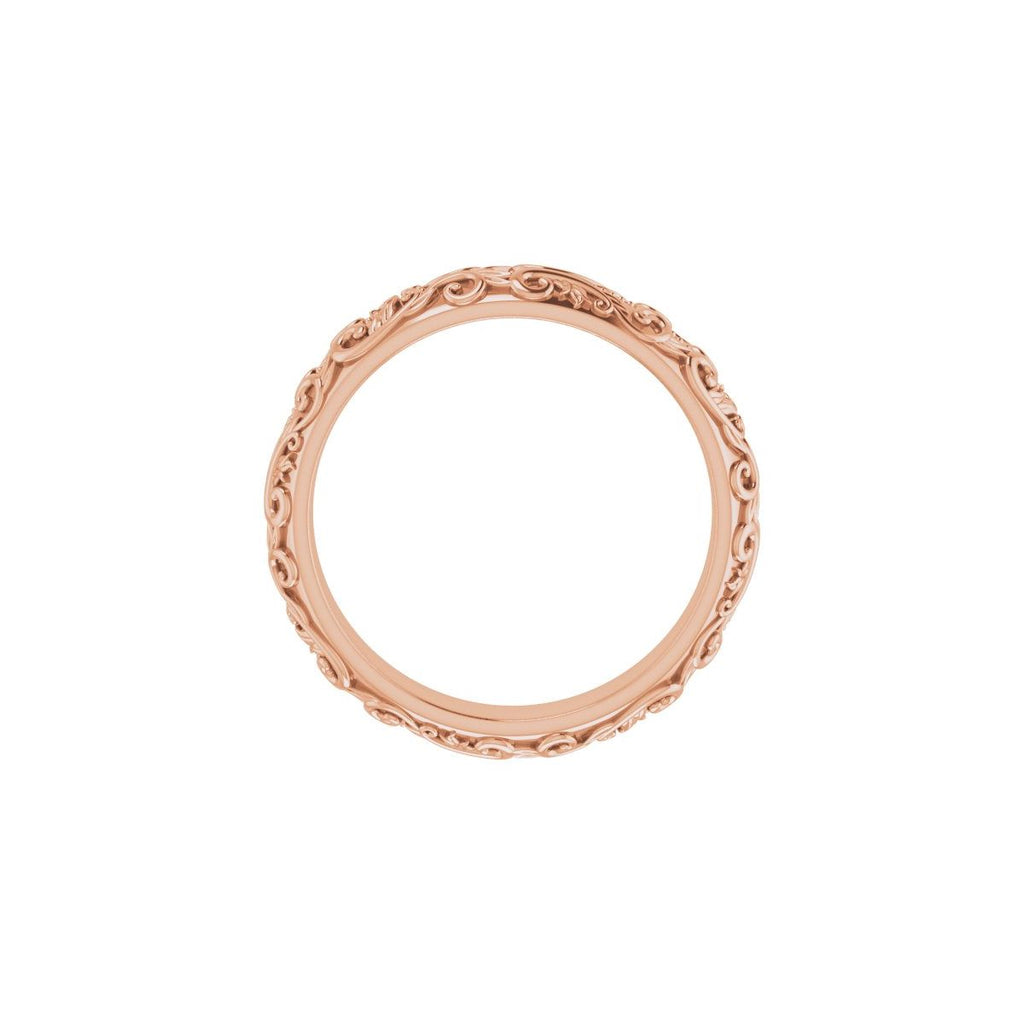 Milgrain Sculptural Half Round Band