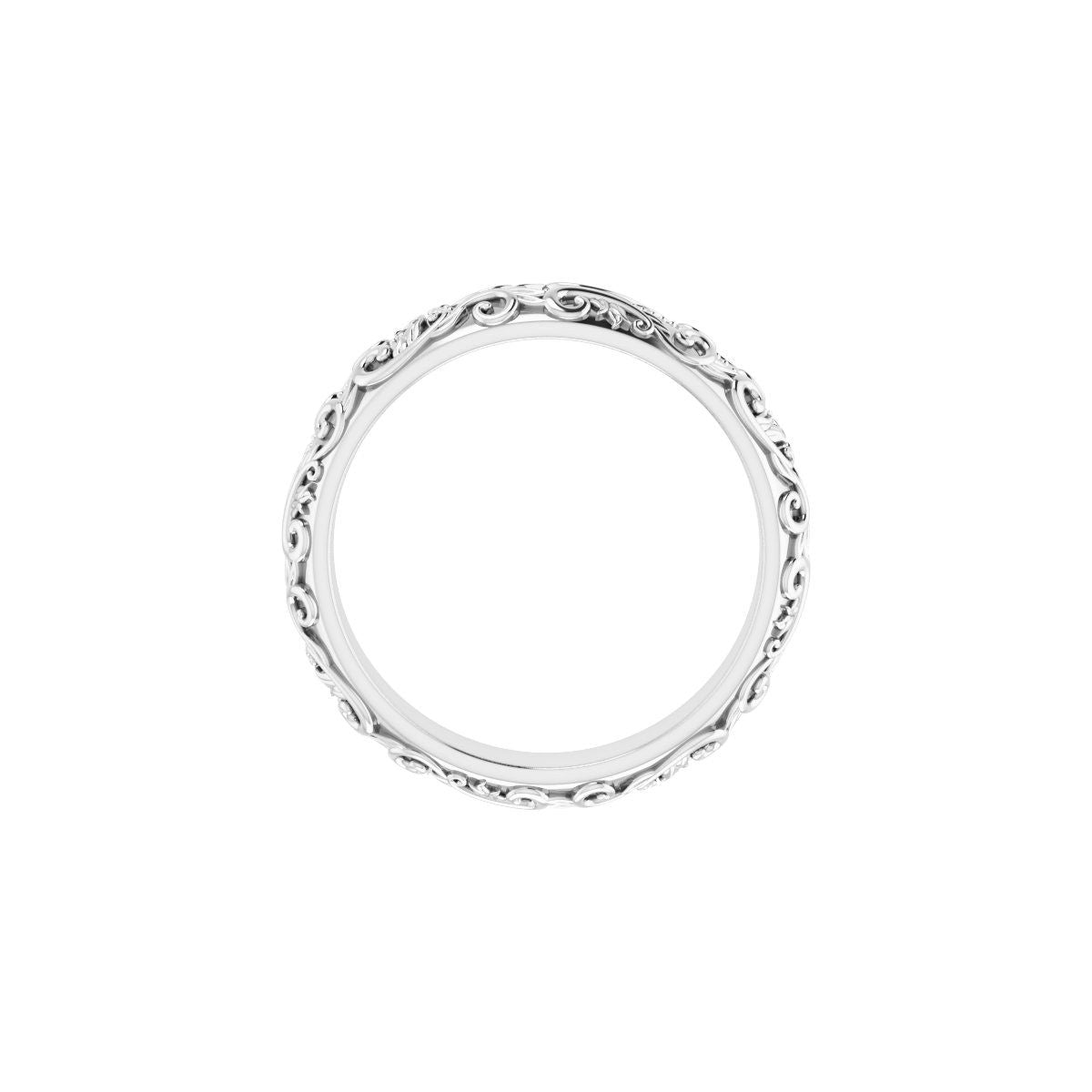 Milgrain Sculptural Half Round Band