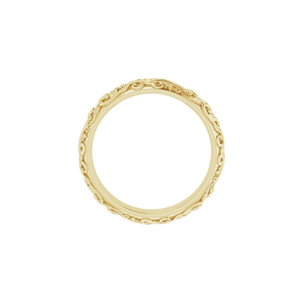Milgrain Sculptural Half Round Band