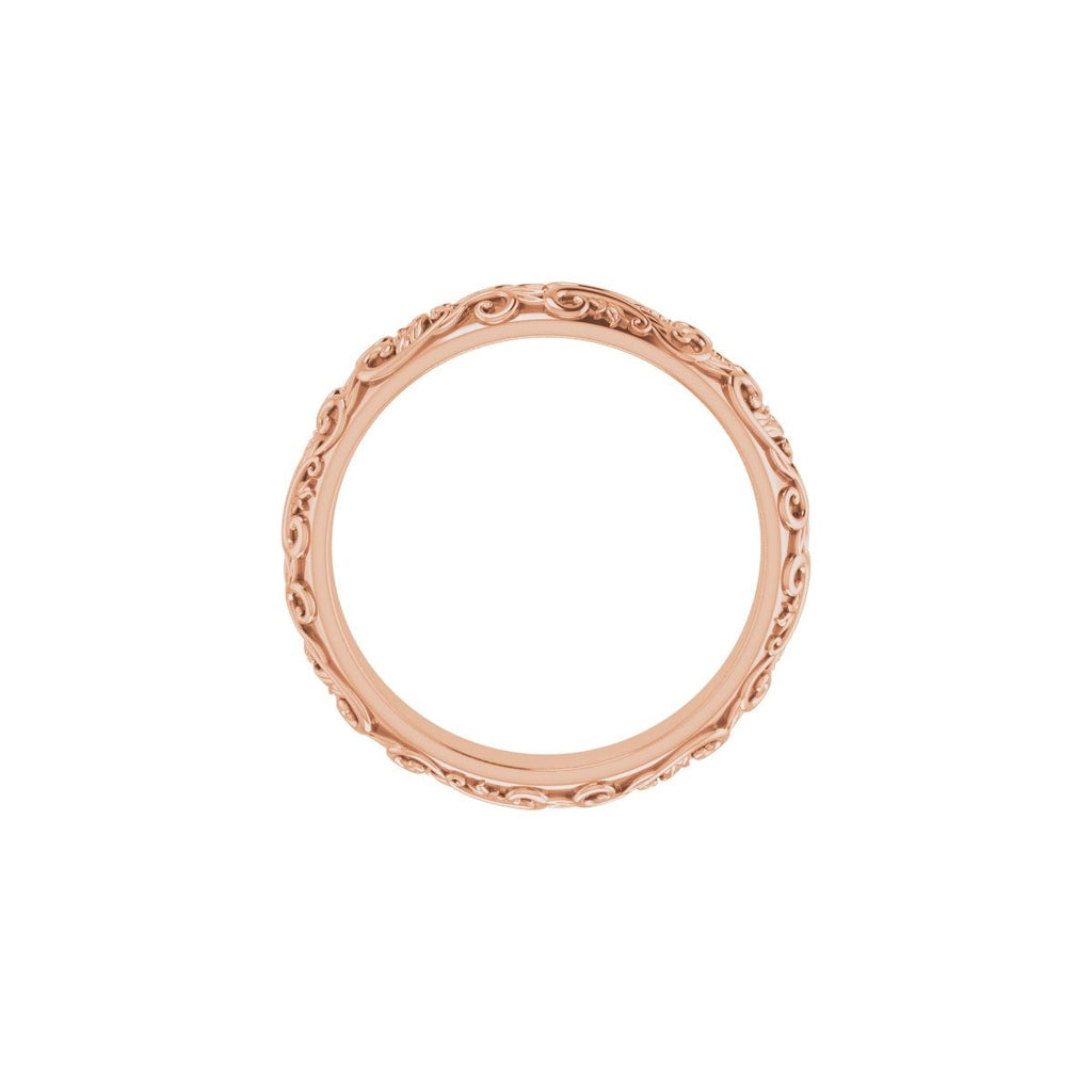 Milgrain Sculptural Half Round Band