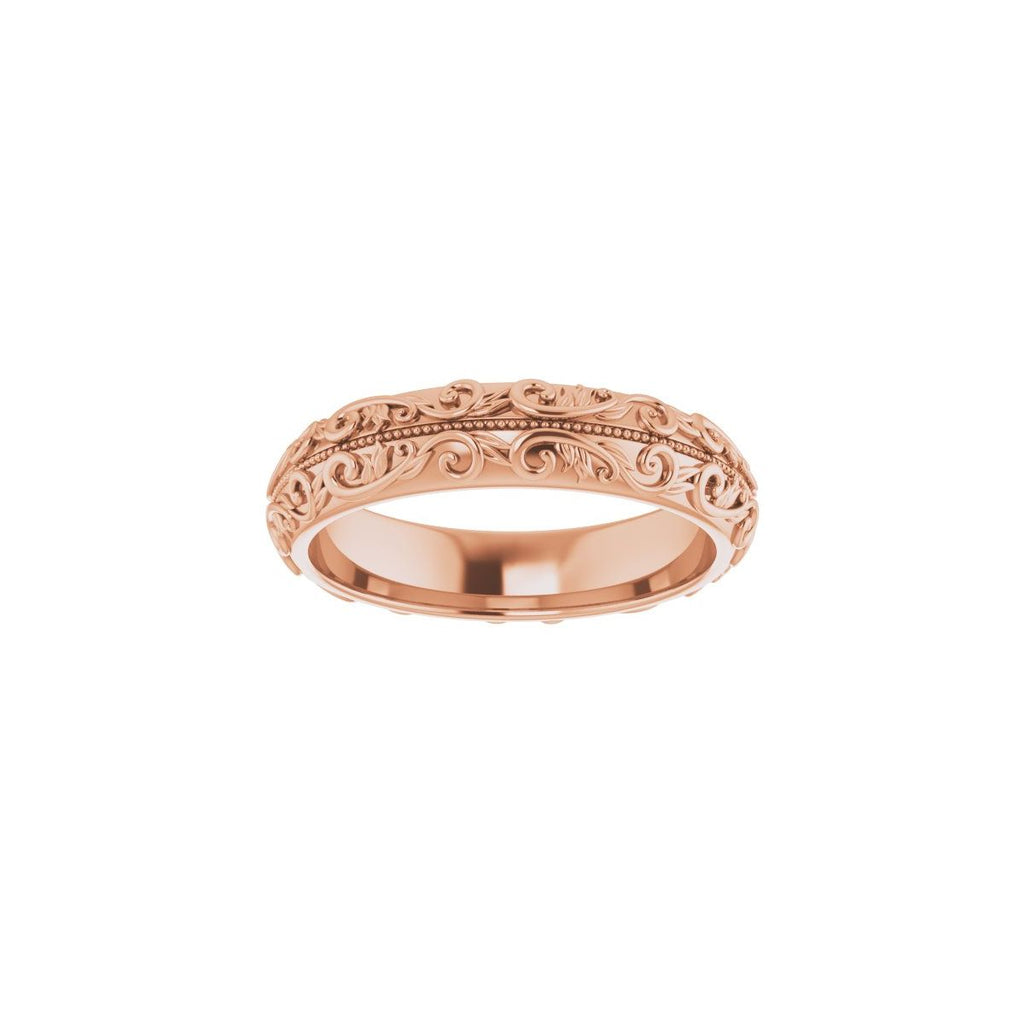 Milgrain Sculptural Half Round Band