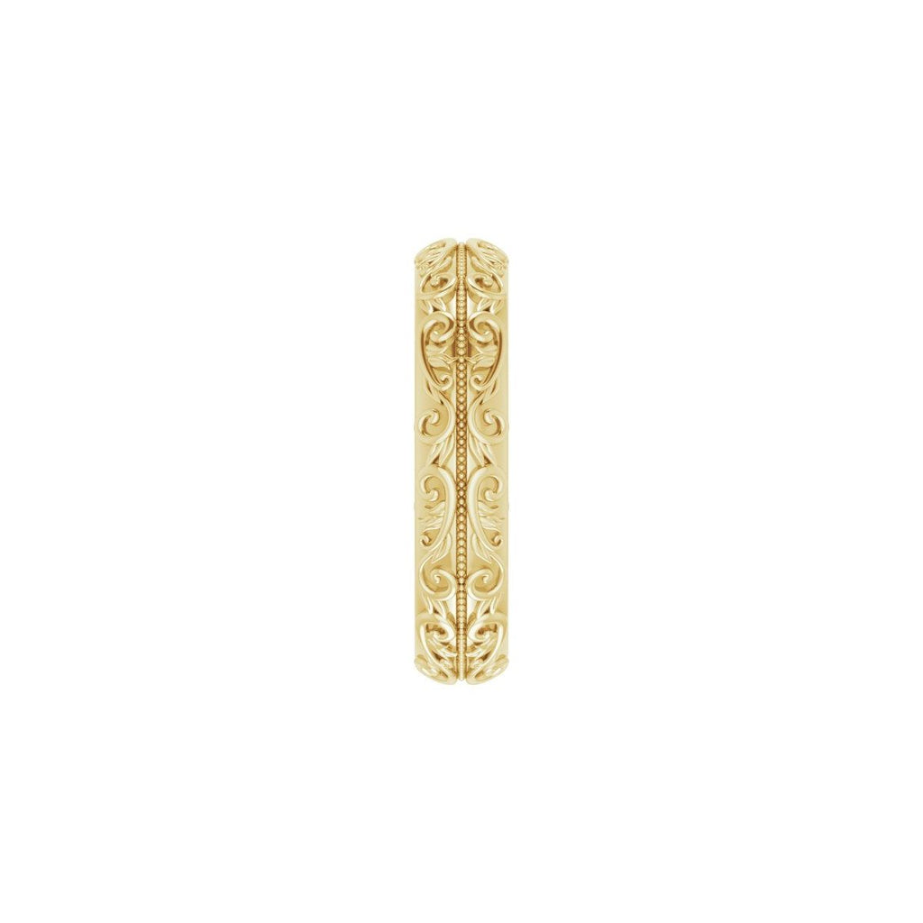 Milgrain Sculptural Half Round Band