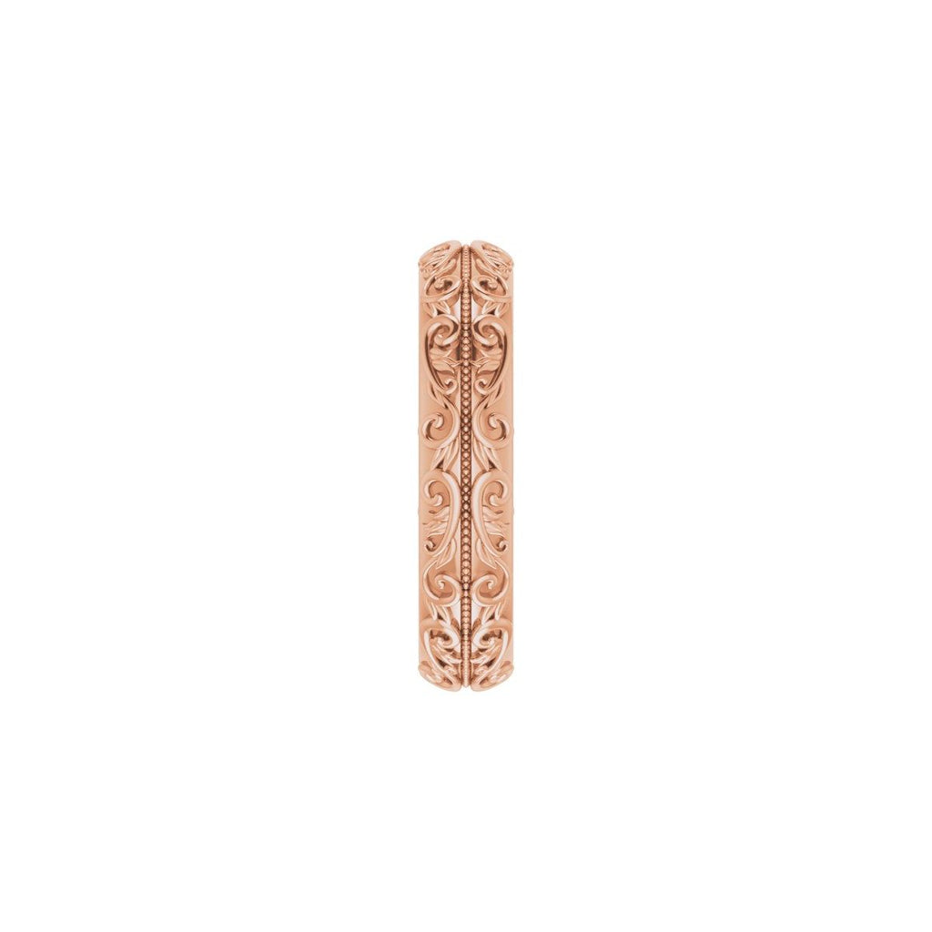 Milgrain Sculptural Half Round Band