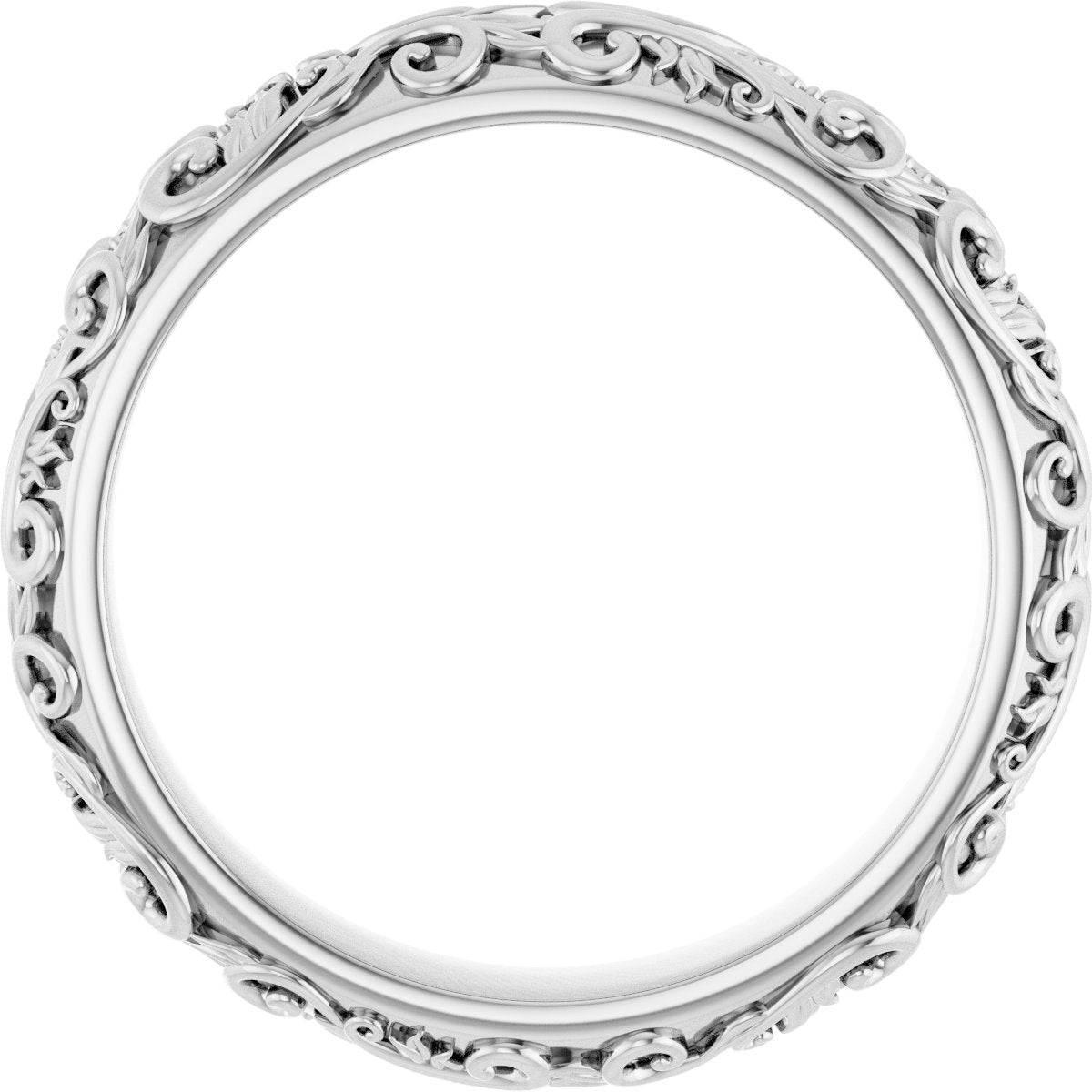 Milgrain Sculptural Half Round Band