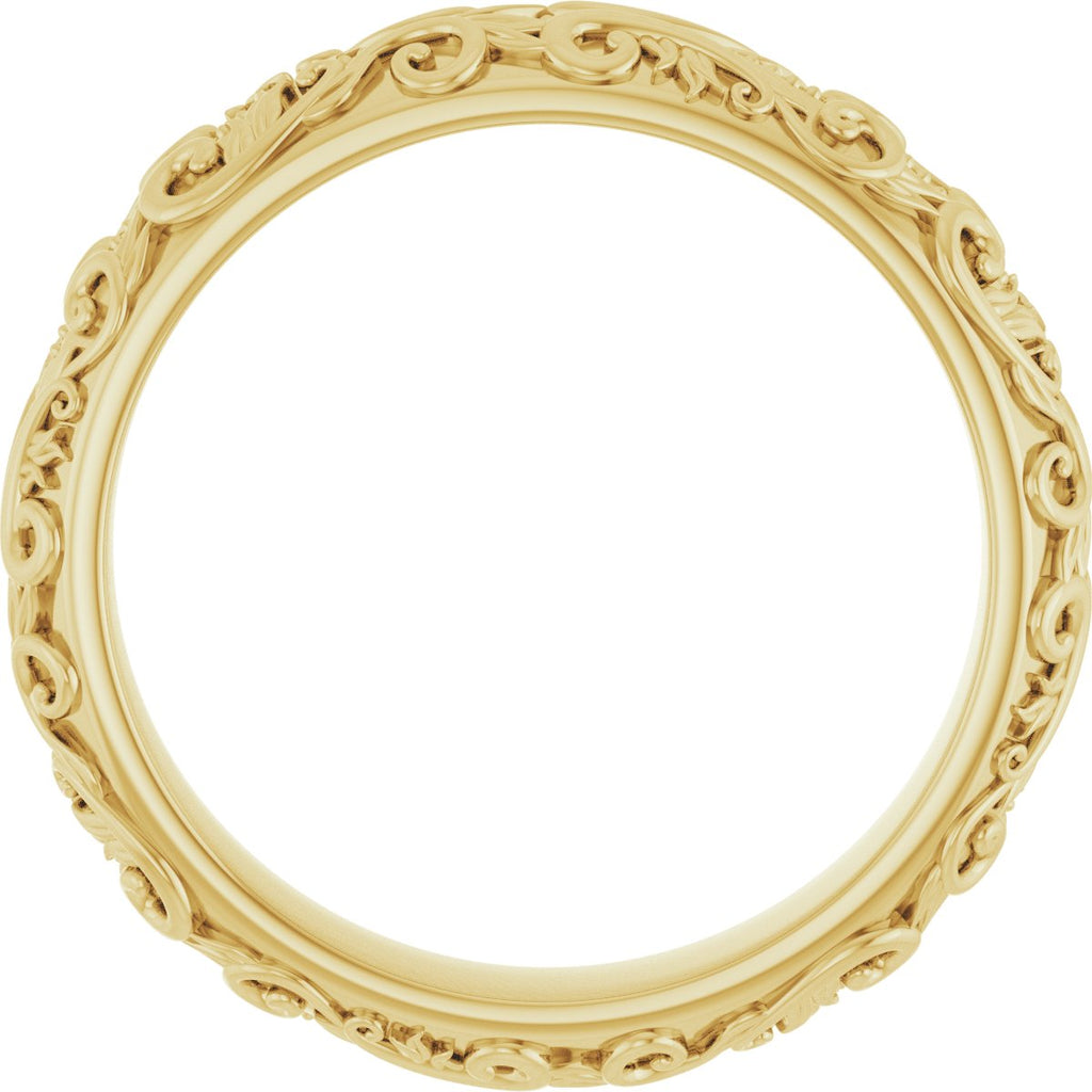 Milgrain Sculptural Half Round Band