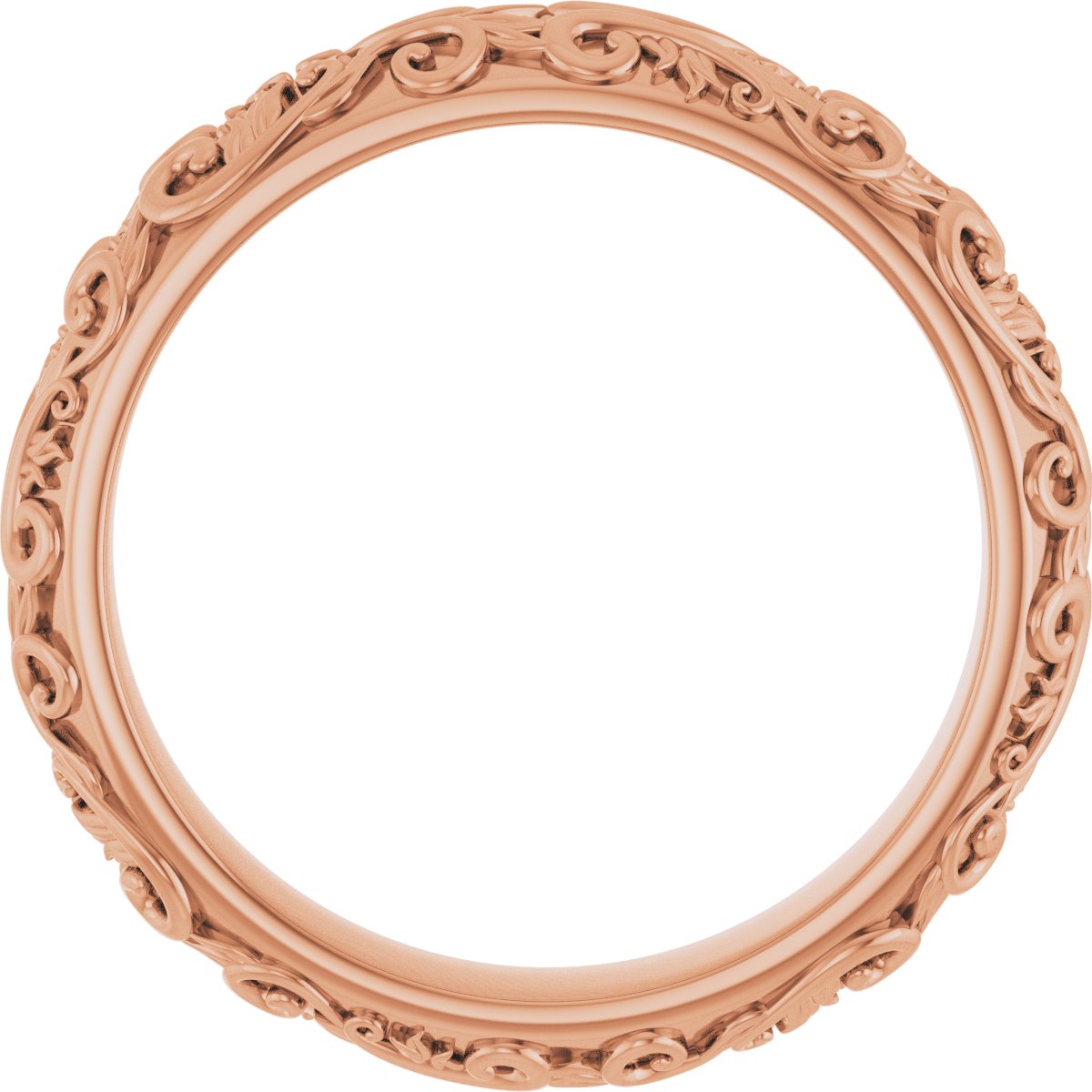 Milgrain Sculptural Half Round Band