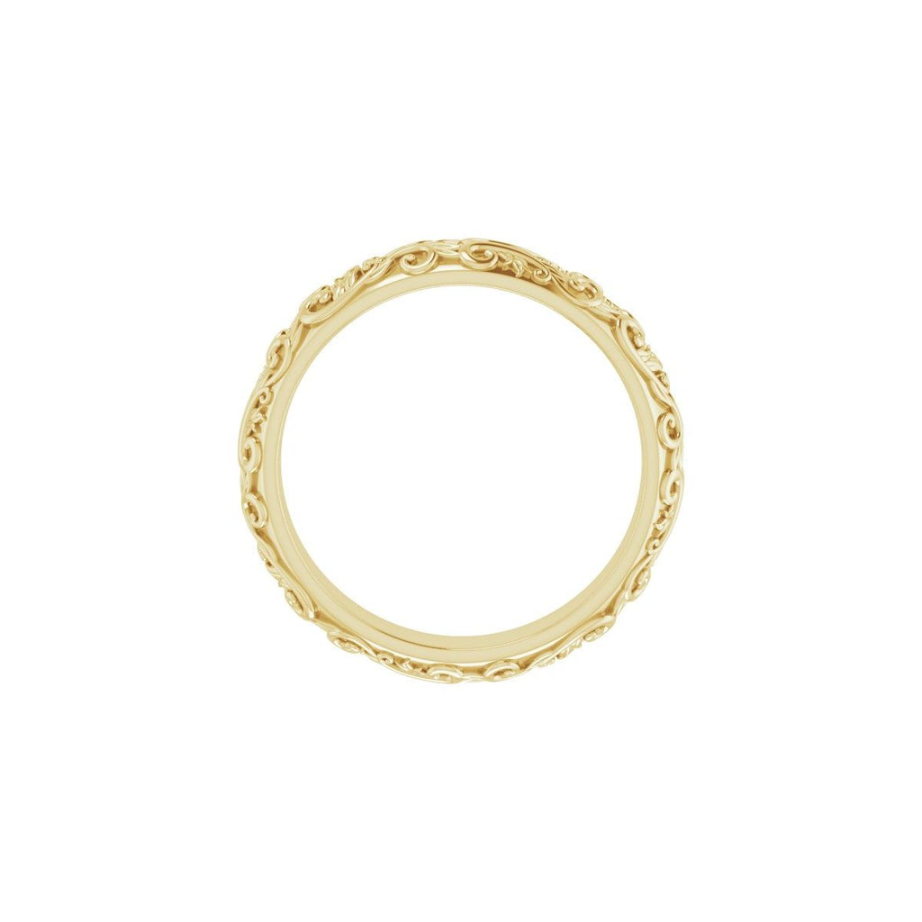 Milgrain Sculptural Half Round Band
