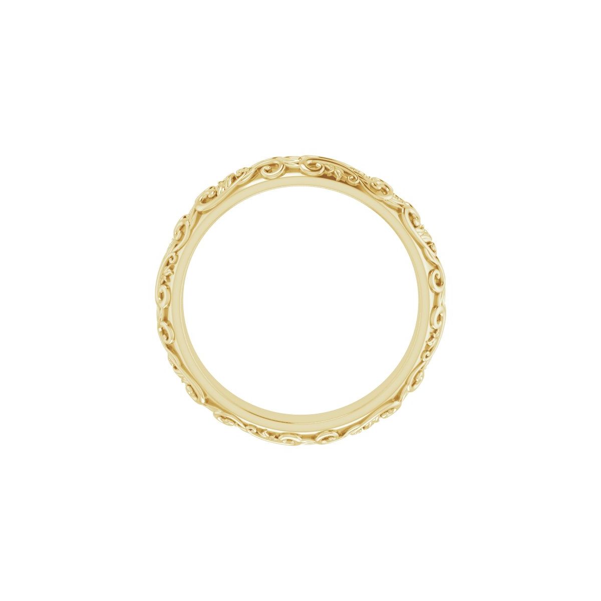 Milgrain Sculptural Half Round Band