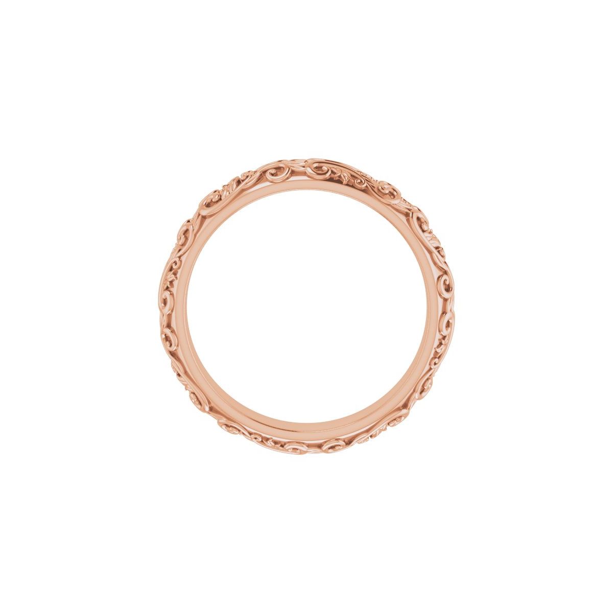Milgrain Sculptural Half Round Band