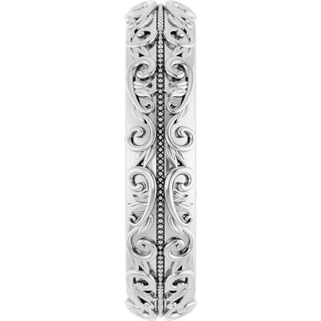 Milgrain Sculptural Half Round Band