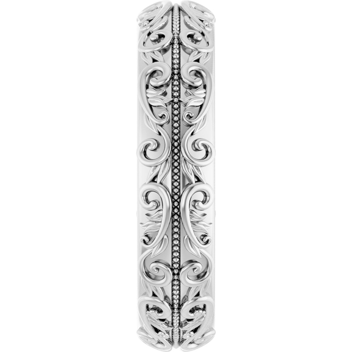 Milgrain Sculptural Half Round Band