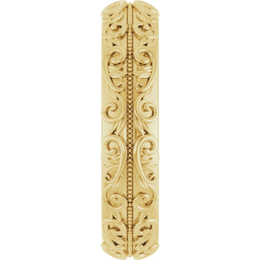Milgrain Sculptural Half Round Band