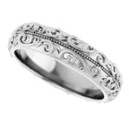 Milgrain Sculptural Half Round Band