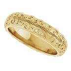 Milgrain Sculptural Half Round Band