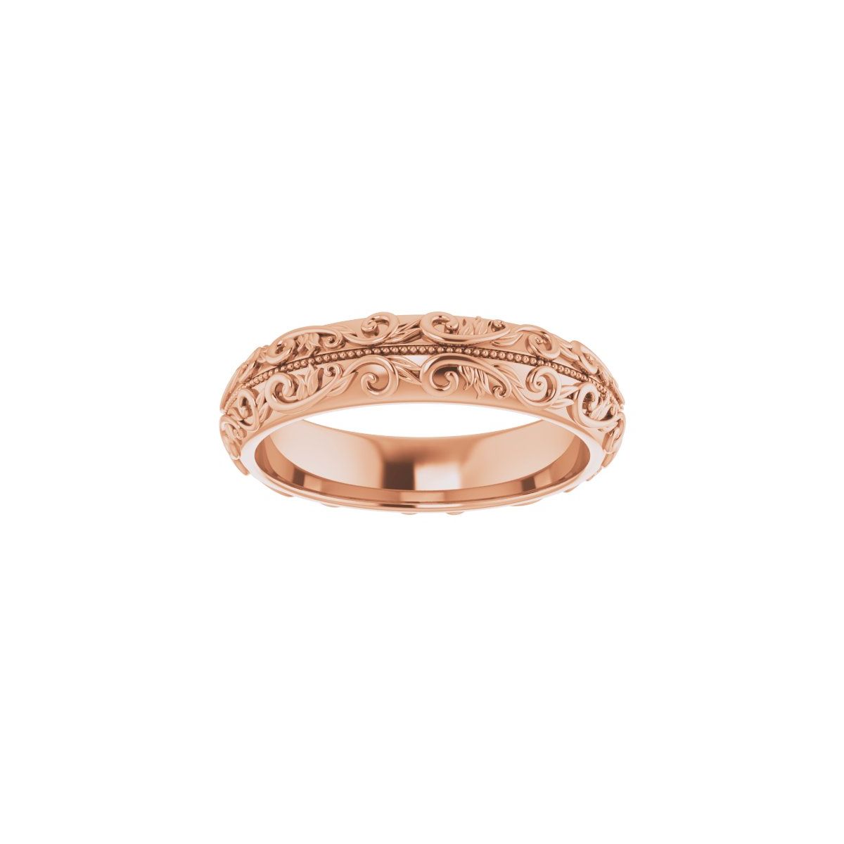 Milgrain Sculptural Half Round Band