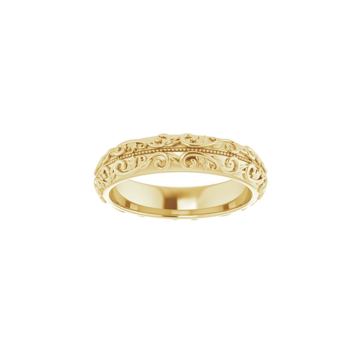 Milgrain Sculptural Half Round Band