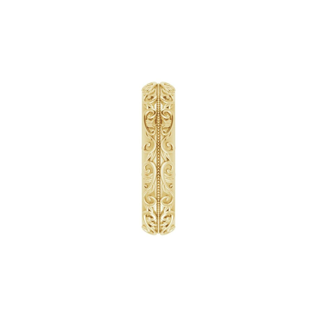 Milgrain Sculptural Half Round Band