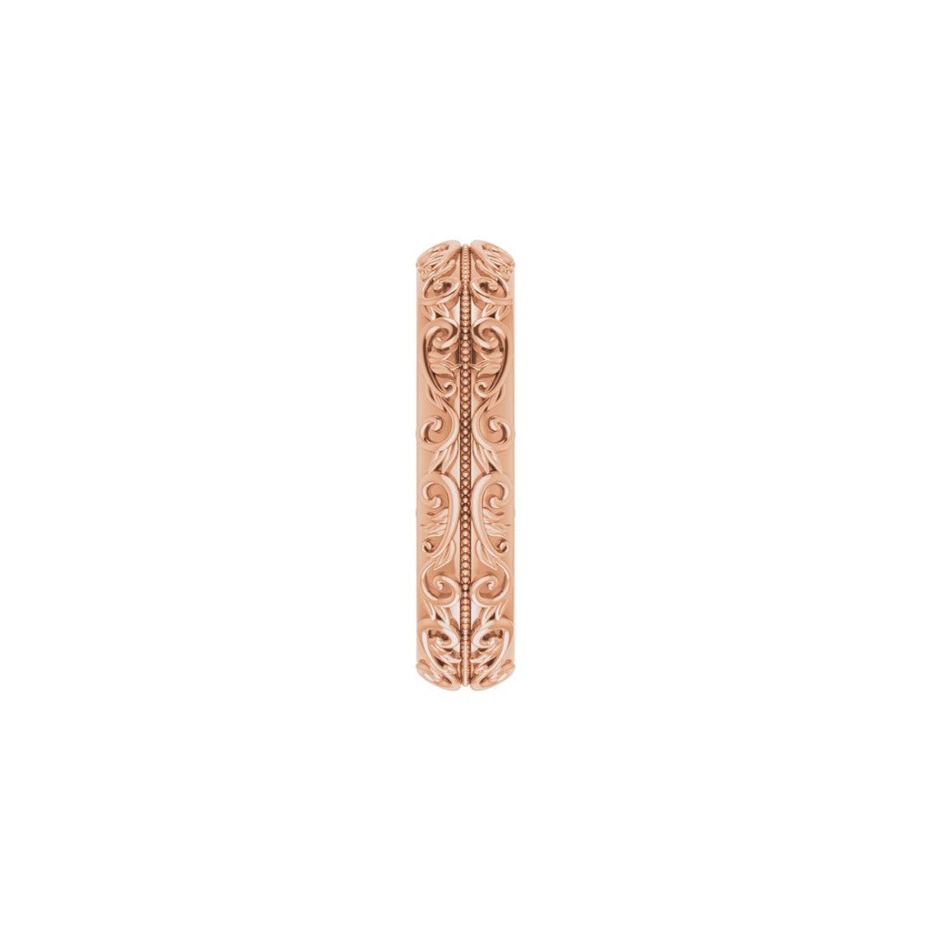 Milgrain Sculptural Half Round Band