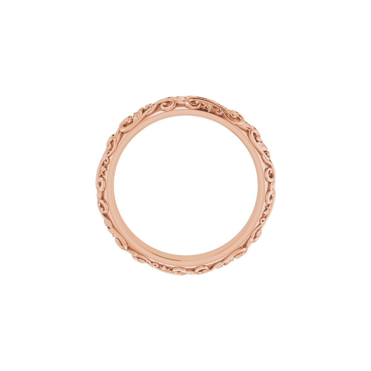Milgrain Sculptural Half Round Band