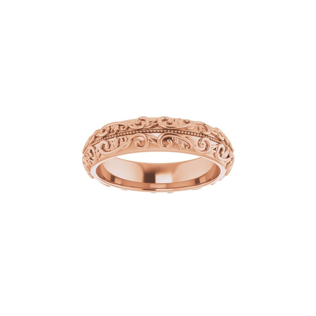 Milgrain Sculptural Half Round Band