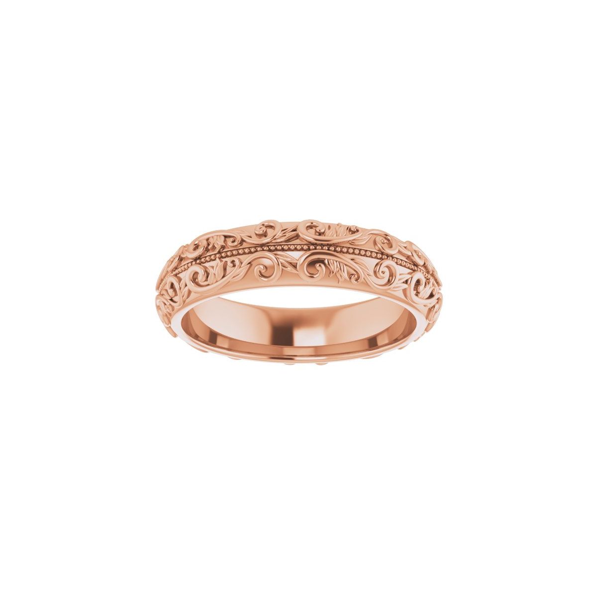 Milgrain Sculptural Half Round Band