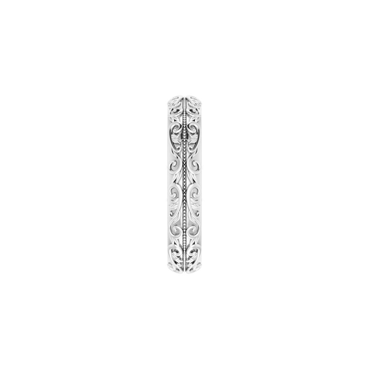 Milgrain Sculptural Half Round Band