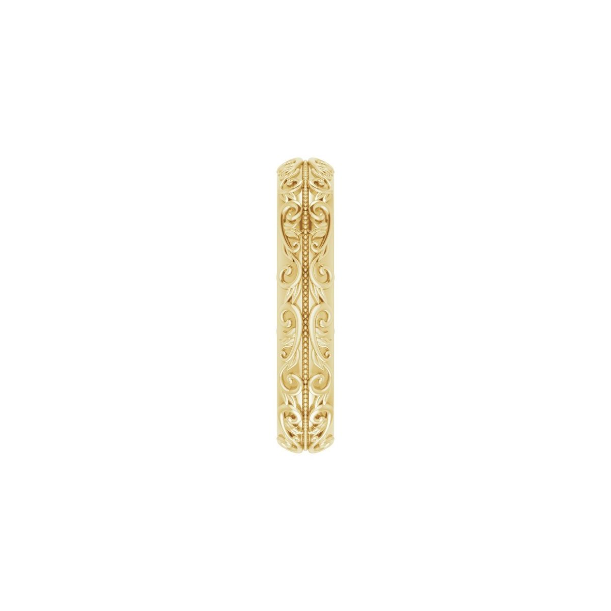Milgrain Sculptural Half Round Band