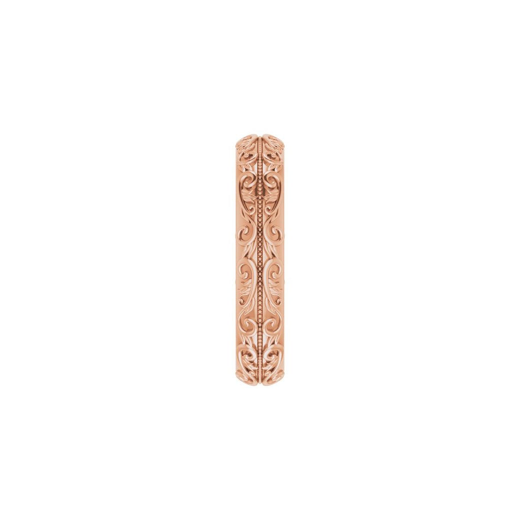 Milgrain Sculptural Half Round Band