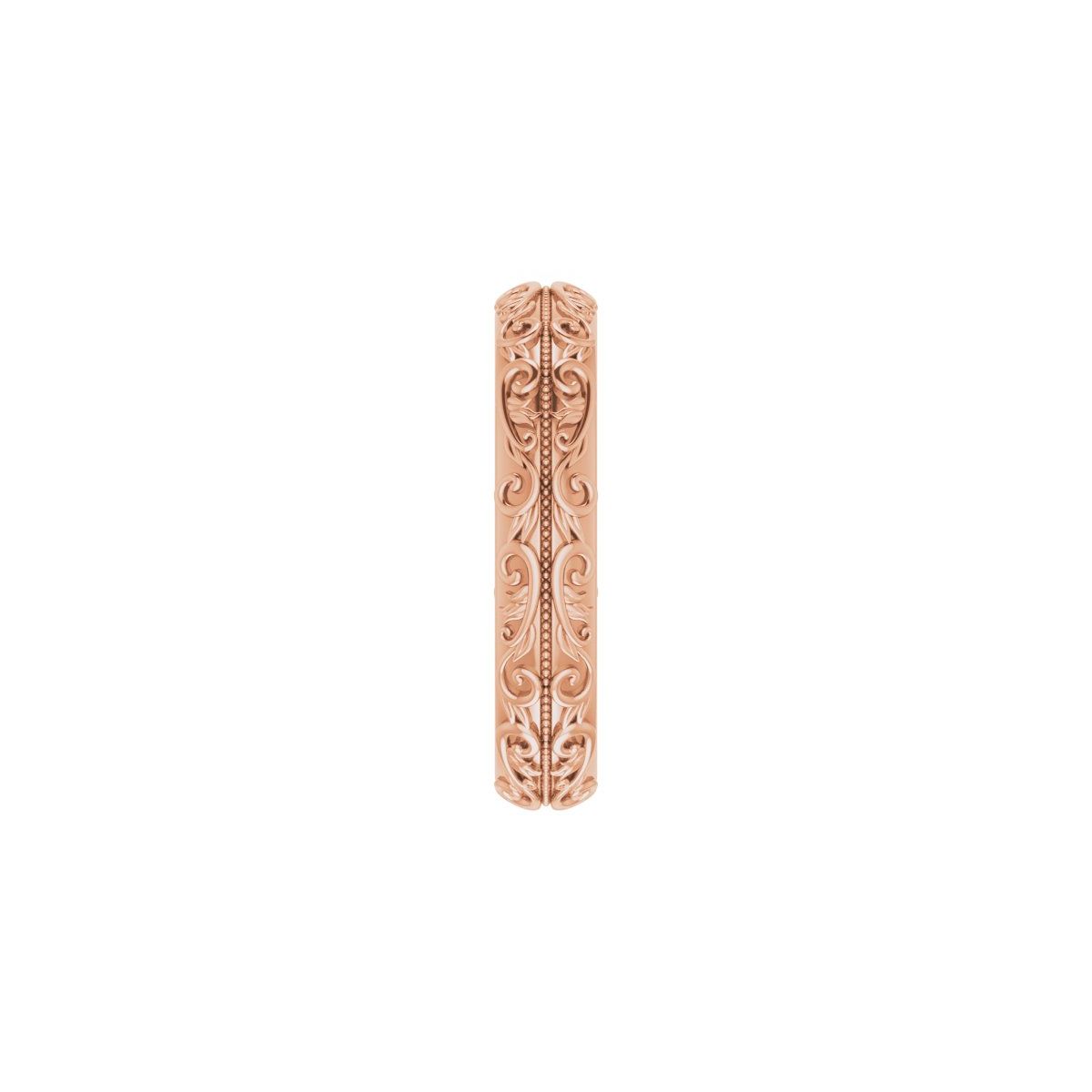 Milgrain Sculptural Half Round Band