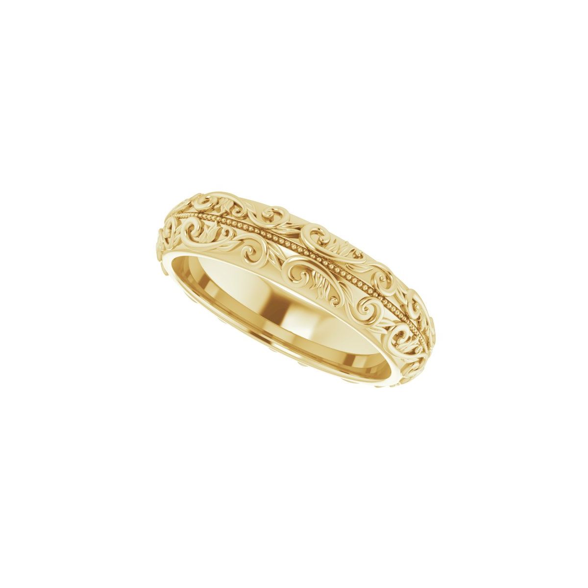 Milgrain Sculptural Half Round Band