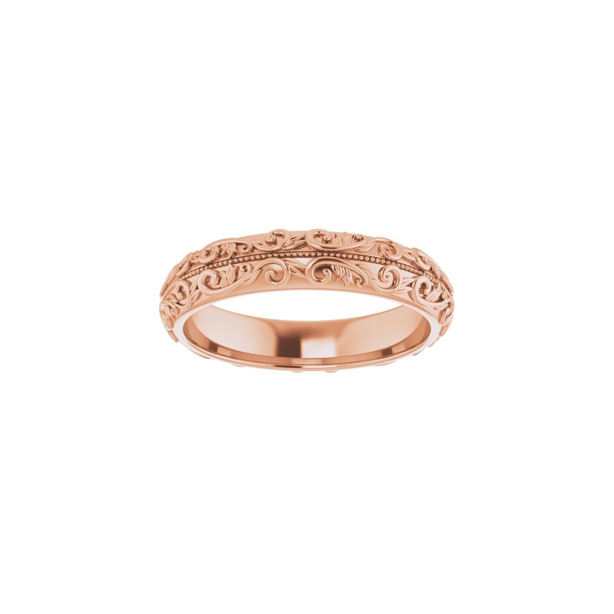 Milgrain Sculptural Half Round Band