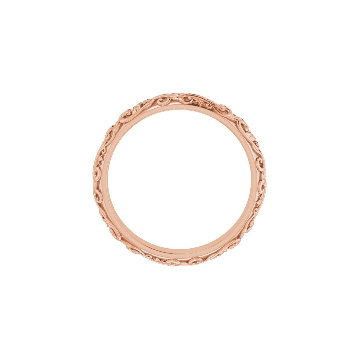 Milgrain Sculptural Half Round Band