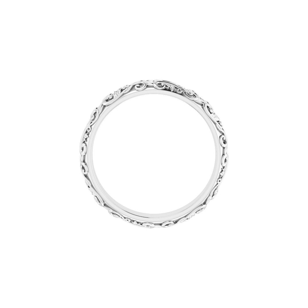 Milgrain Sculptural Half Round Band