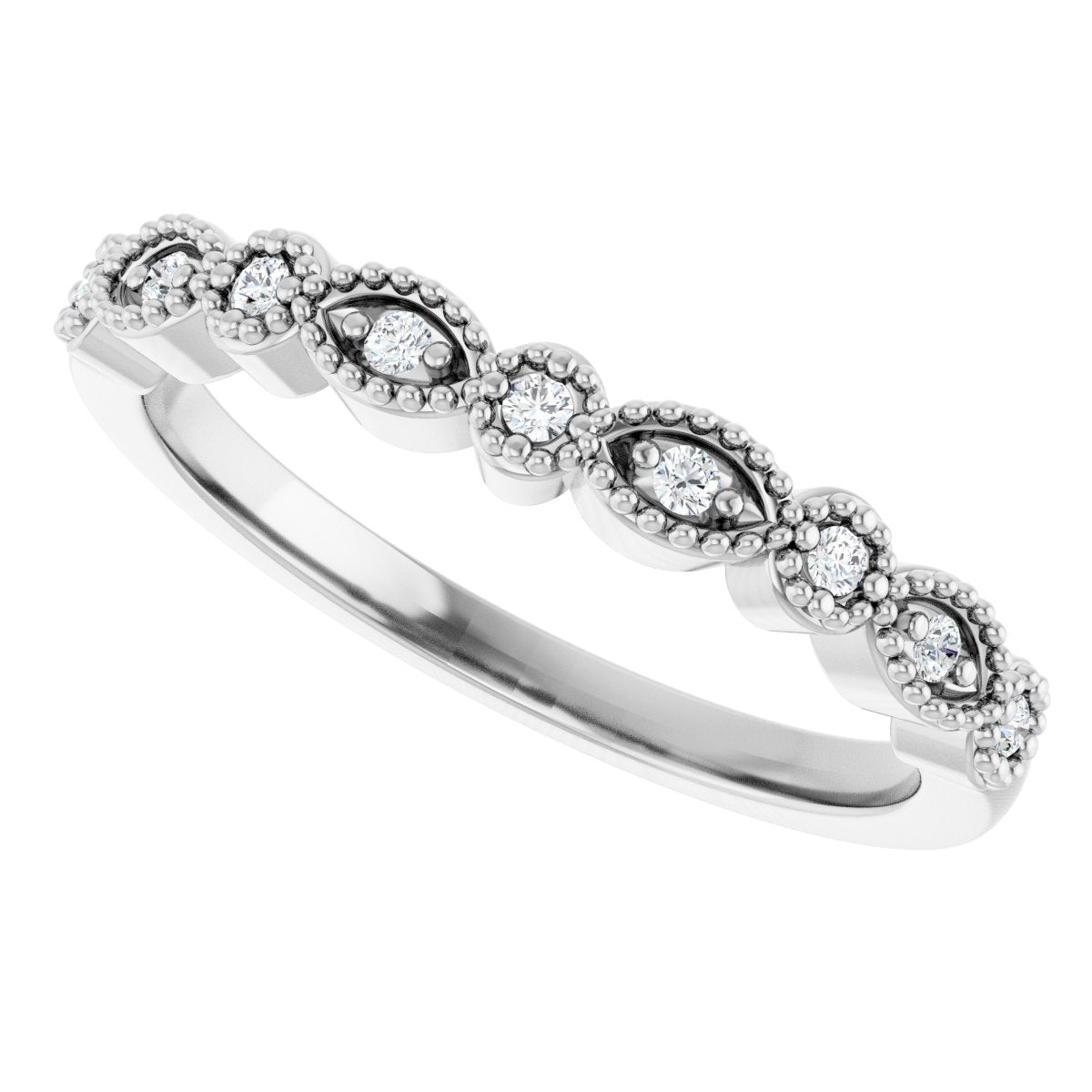 Accented Vintage-Inspired Engagement Ring or Band