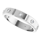 Bezel-Set Beveled-Edge Geometric Band