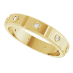 Bezel-Set Beveled-Edge Geometric Band