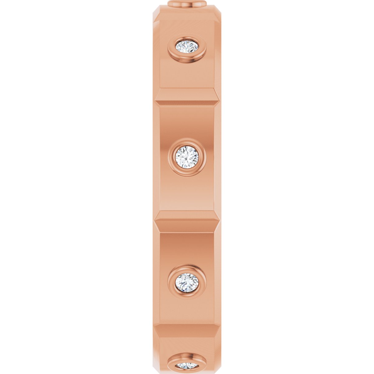Bezel-Set Beveled-Edge Geometric Band