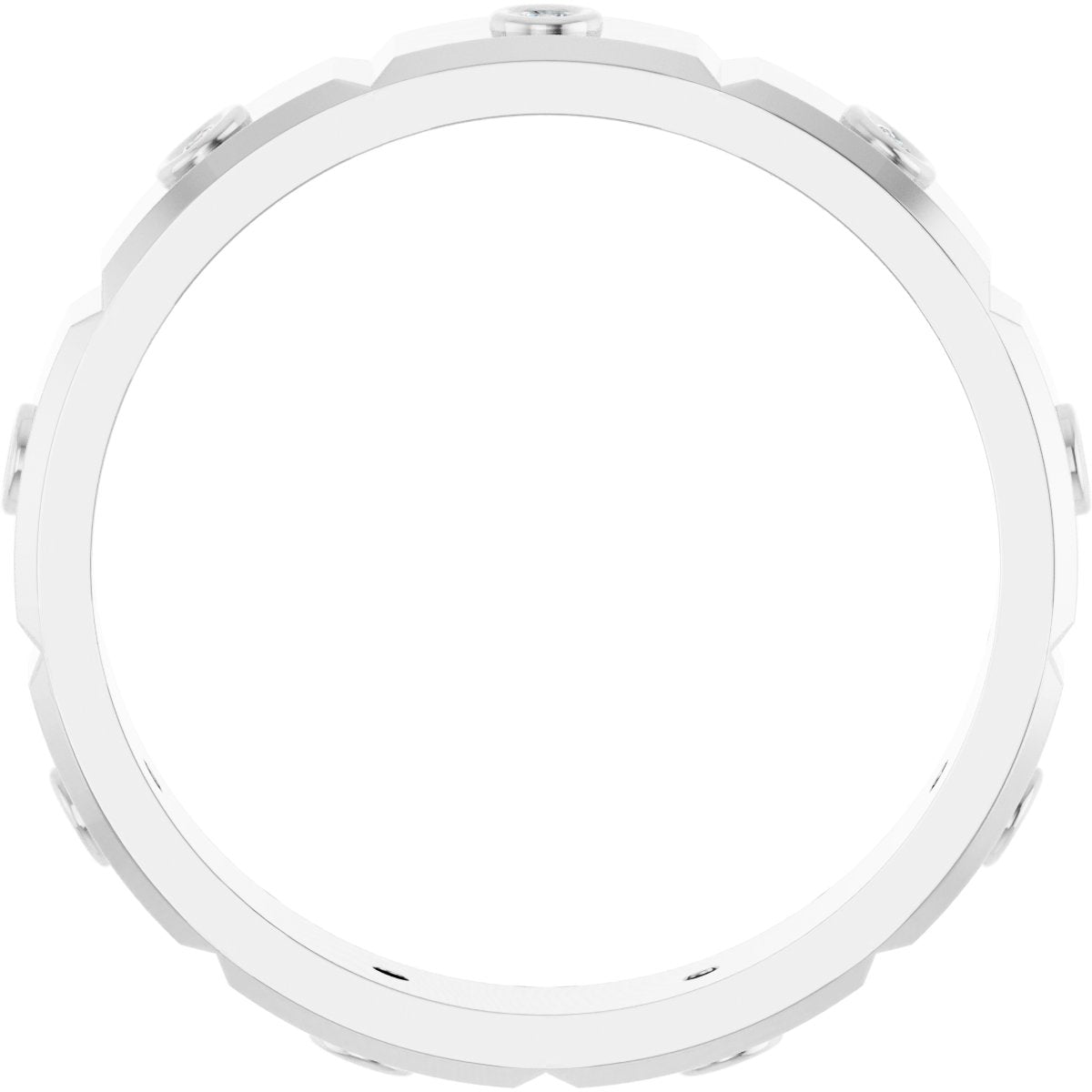 Bezel-Set Beveled-Edge Geometric Band