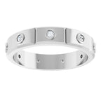 Bezel-Set Beveled-Edge Geometric Band